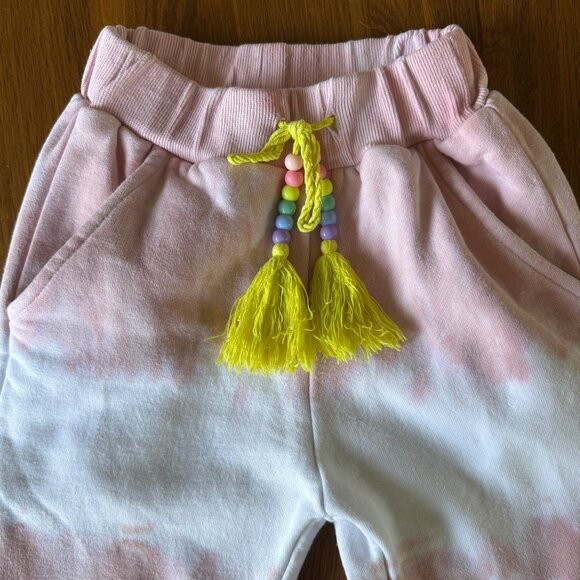 LOLA AND THE BOYS Tie Dye Sweat Pants Girls 4 4T Candy Heart Track Pants Sweats - Picture 3 of 5